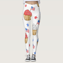 Leggings Estrella de la bandera del pastel azul rojo patrió
