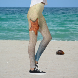 Leggings Estrella de Mar Naranja Arena y Oleaje Chic Coster