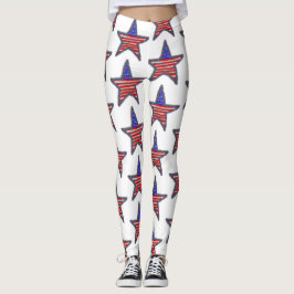 Leggings Estrella de purpurina de Bandera de Estados Unidos