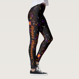 Leggings Estrella espumosa Sky Halloween Naranja y morada