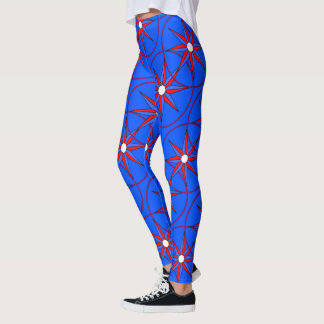 Leggings Estrella Femenina Azul Rojo