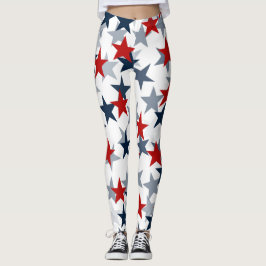 Leggings Estrella roja blanca y azul