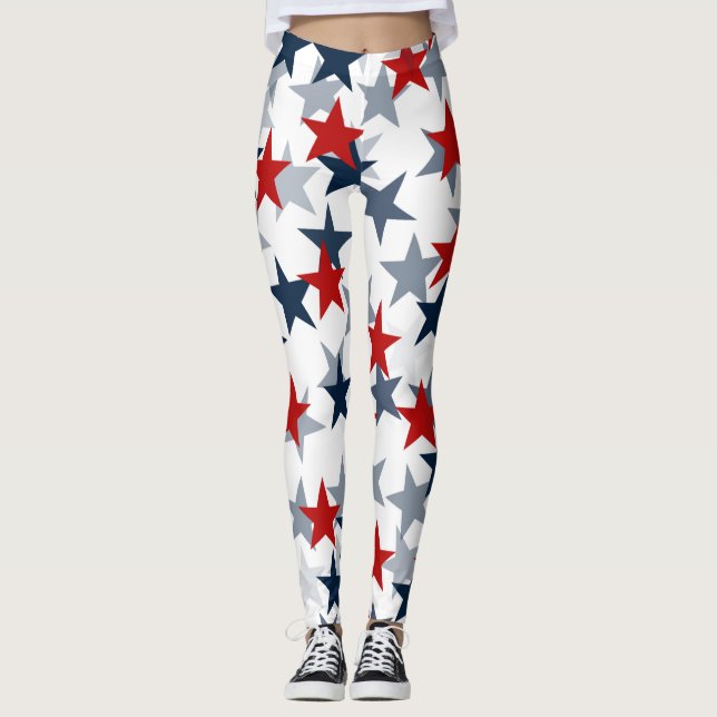 Leggings Estrella roja blanca y azul (Anverso)