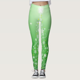 Leggings Estrella verde estética de vacaciones navidades