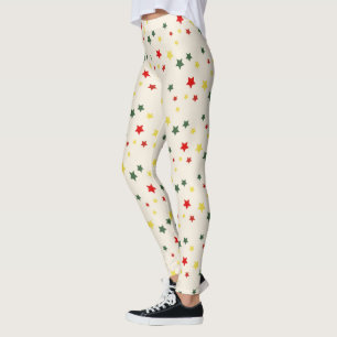 Leggings Estrella verde roja Novedad graciosa Navidades mod