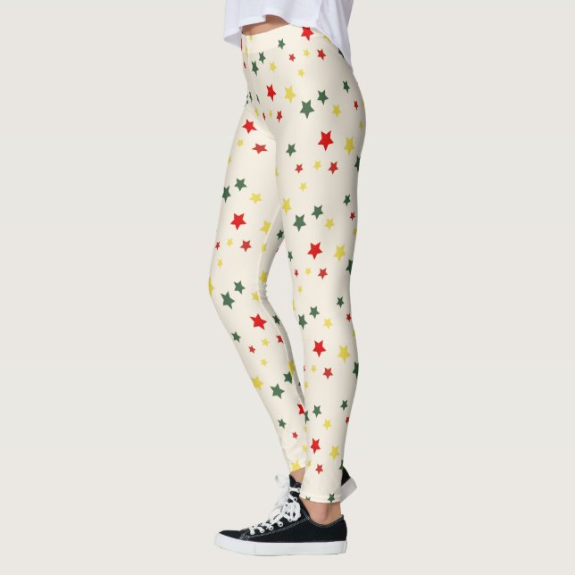 Leggings Estrella verde roja Novedad graciosa Navidades mod (Izquierda)