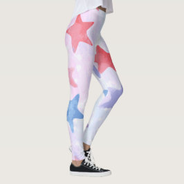 Leggings Estrellas Acuarela Patrióticas 4 de Julio