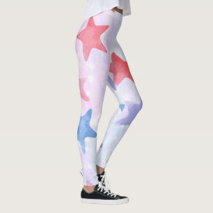 Leggings Estrellas Acuarela Patrióticas 4 de Julio