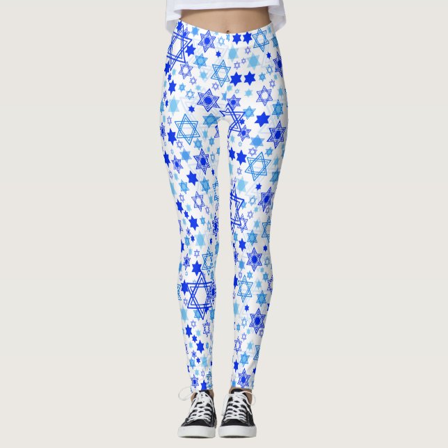 Leggings Estrellas azules de la diversión del modelo al (Anverso)