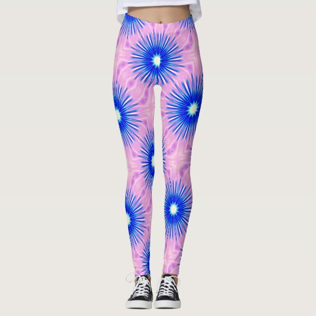 Leggings estrellas azules explosivas rosa (Anverso)