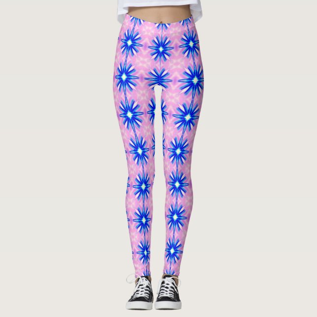 Leggings estrellas azules explosivas rosa (Anverso)