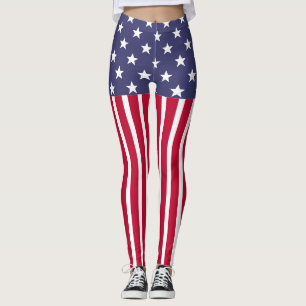 Leggings Estrellas azules rojas Banderas de Estados Unidos