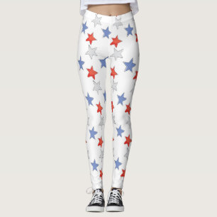 Leggings Estrellas azules rojas patrióticas