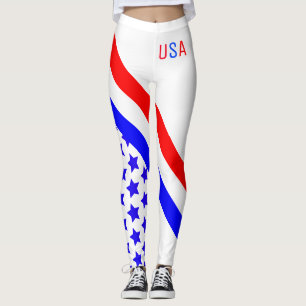 Leggings Estrellas azules rojas y blancas
