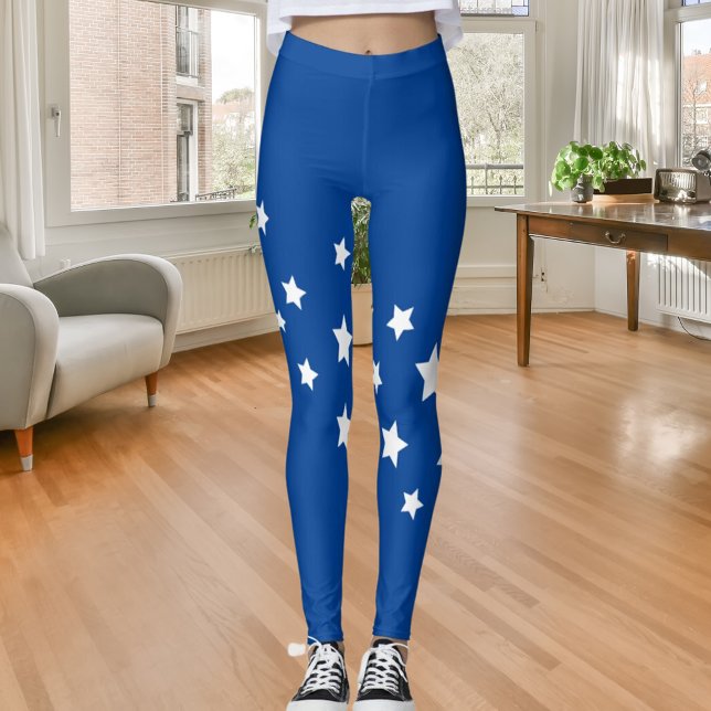 Leggings Estrellas blancas azules (Subido por el creador)