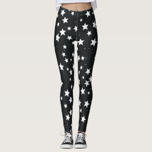 Leggings Estrellas blancas de fondo negro