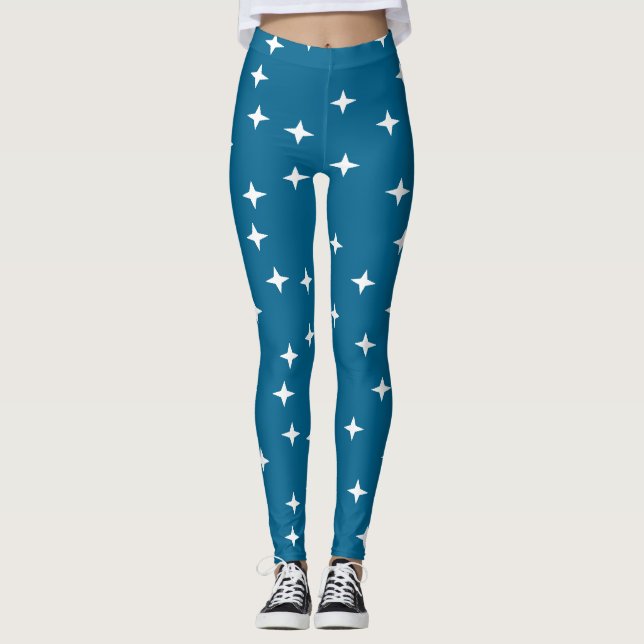 Leggings Estrellas blancas en azul (Anverso)