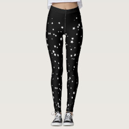 Leggings Estrellas blancas en las piernas negras