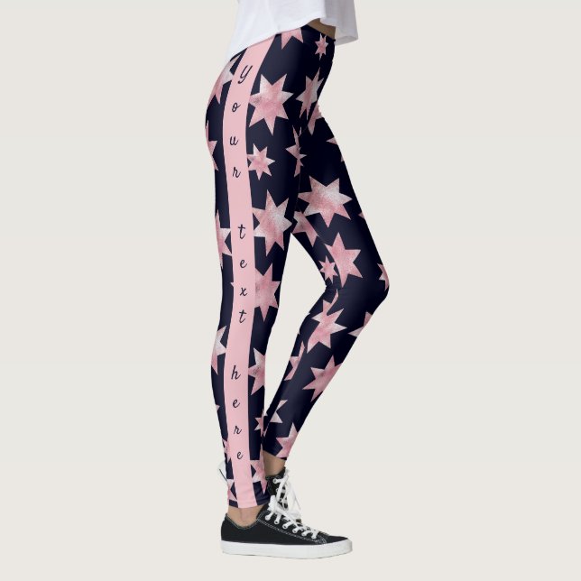 Leggings Estrellas brillantes rosas en personalizado person (Derecha)