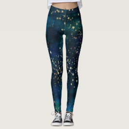 Leggings Estrellas celestes de oro en el cielo
