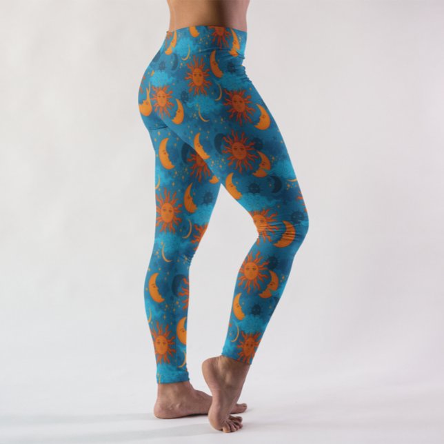 Leggings Estrellas Celestes Sol Luna Nubes Cielo Nocturno A (Subido por el creador)