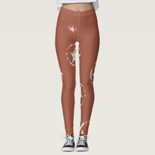 Leggings Estrellas de círculo de ladrillo neutro
