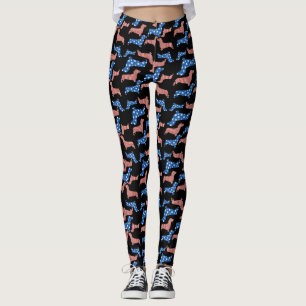 Leggings Estrellas de Dachshund y rayas