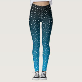 Leggings Estrellas de gradiente negro/azul y lunas