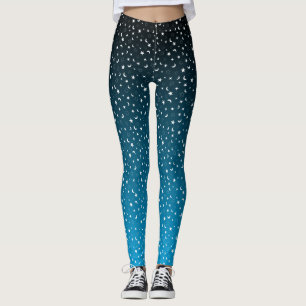 Leggings Estrellas de gradiente negro/azul y lunas