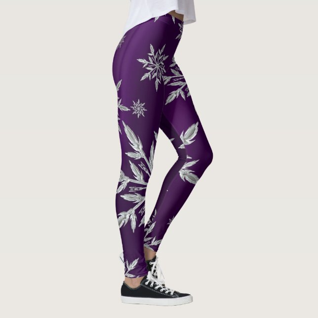 Leggings Estrellas de Navidades morados con cristal de hiel (Derecha)