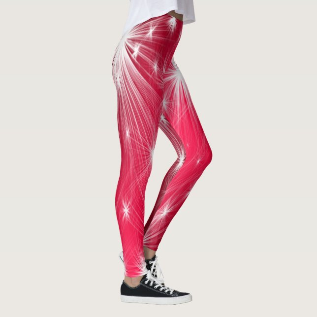Leggings Estrellas de Navidades rojos con copos de nieve y  (Derecha)