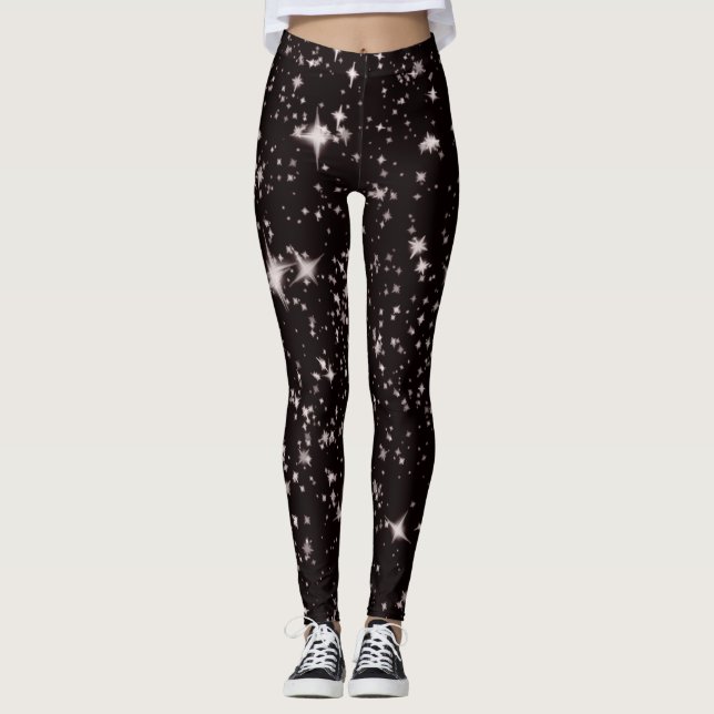Leggings estrellas de noche negra (Anverso)