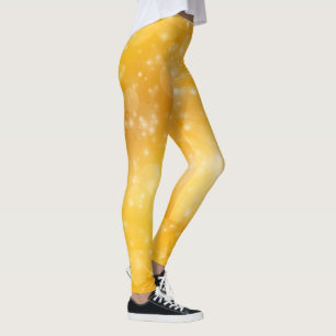 Leggings Estrellas de oro amarillo y blanco de la diversió