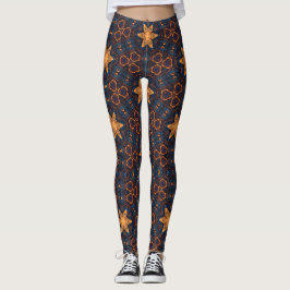 Leggings Estrellas de oro con fondo azul