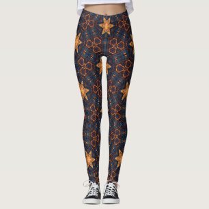 Leggings Estrellas de oro con fondo azul