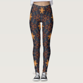 Leggings Estrellas de oro con fondo azul