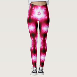 Leggings estrellas del blanco en rosa/negro