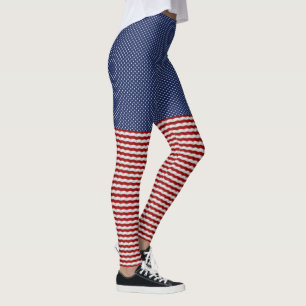 Leggings Estrellas divertidas y estribos Patrón patriótico
