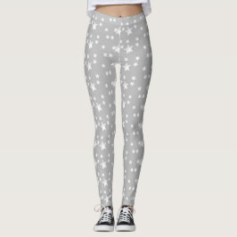 Leggings Estrellas elegantes de color blanco y gris moderno