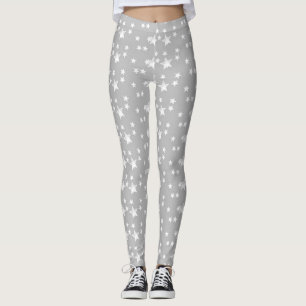 Leggings Estrellas elegantes de color blanco y gris moderno