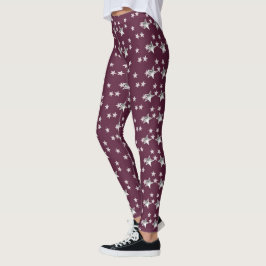 Leggings Estrellas elegantes y modernas de color gris y bor
