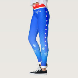 Leggings Estrellas en franjas laterales con tu nombre en az