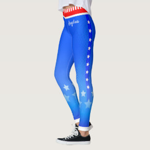 Leggings Estrellas en franjas laterales con tu nombre en az