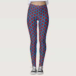 Leggings Estrellas en mosaico del Triángulo Rojo y Azul del