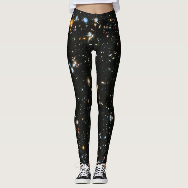Leggings Estrellas espaciales profundas y galaxias (Anverso)
