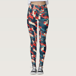 Leggings Estrellas geométricas modernas modelo de bandera d