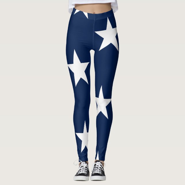 Leggings Estrellas gigantescas de la bandera estadounidense (Anverso)