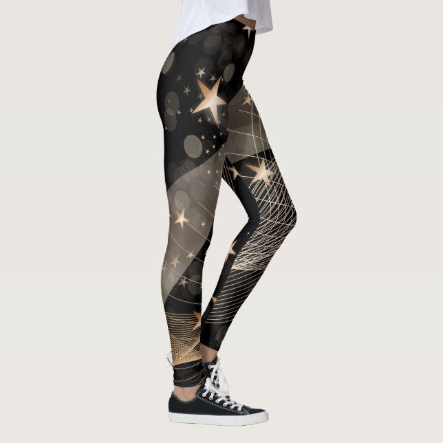 Leggings Estrellas mágicas brillantes de oro y luces de bok (Derecha)