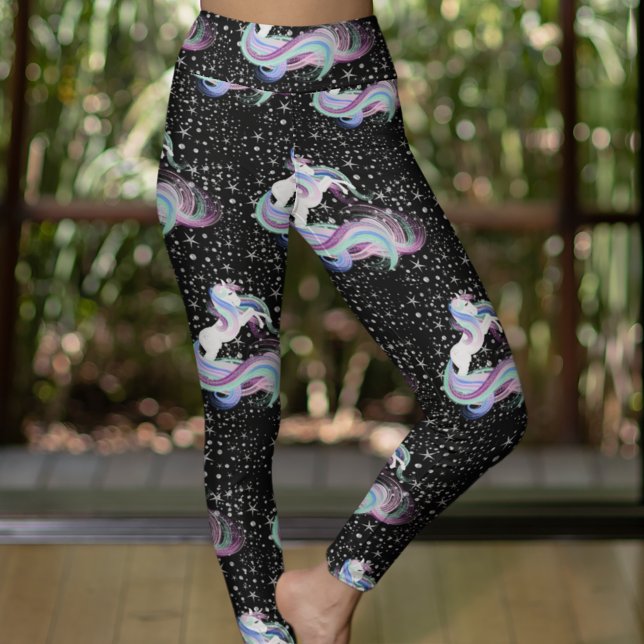 Leggings Estrellas mágicas de plata de unicornio (Subido por el creador)