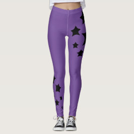 Leggings Estrellas mágicas fondo púrpura noche mística